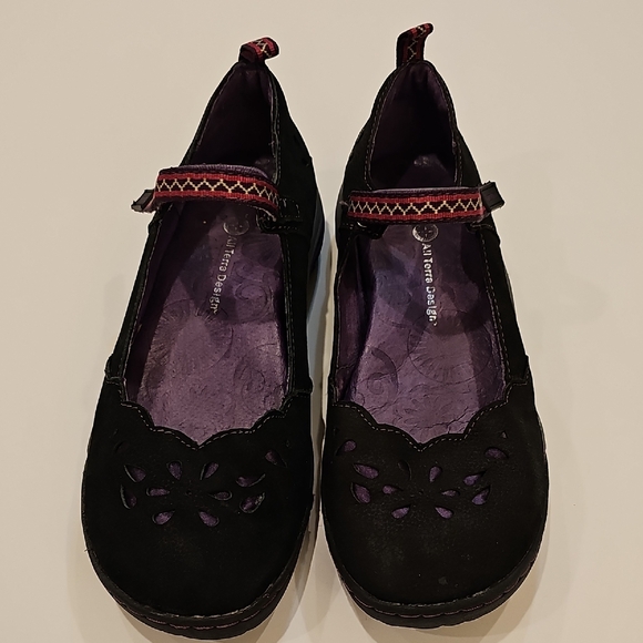 Jambu Black and Purple Mary Jane Flats Size 8M Women's - Picture 2 of 9